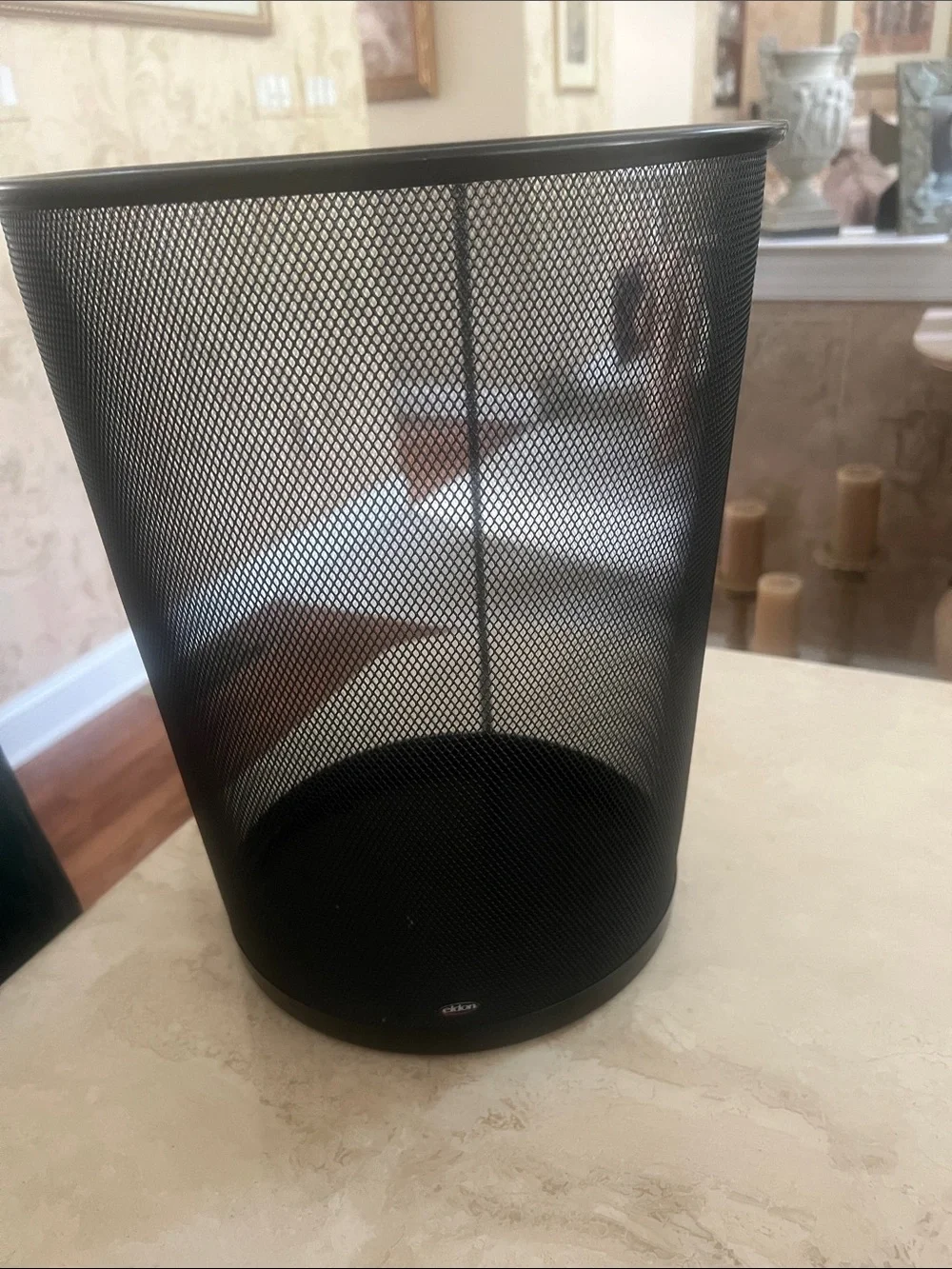 Eldon Office Black Metal Mesh Wastebasket - Classic Home Accent